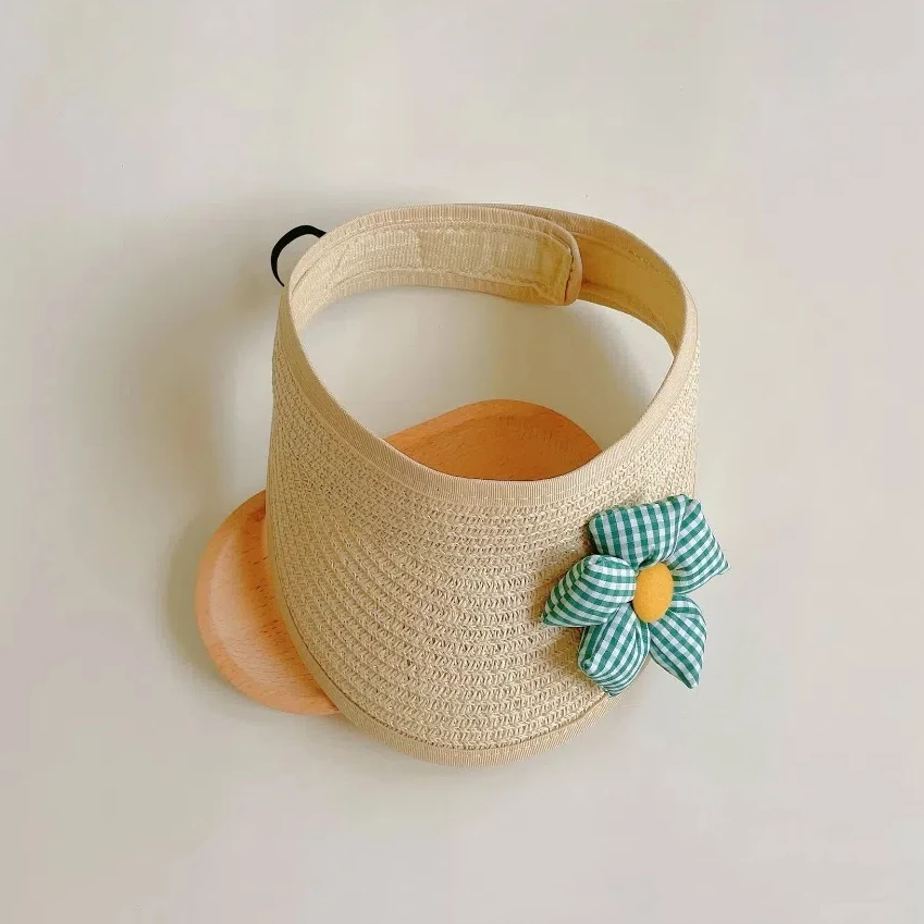 

Sweet Breathable Kids Straw Hat UV Protection Foldable Beach Hats 3D Flowers Children Sun Hat Boys