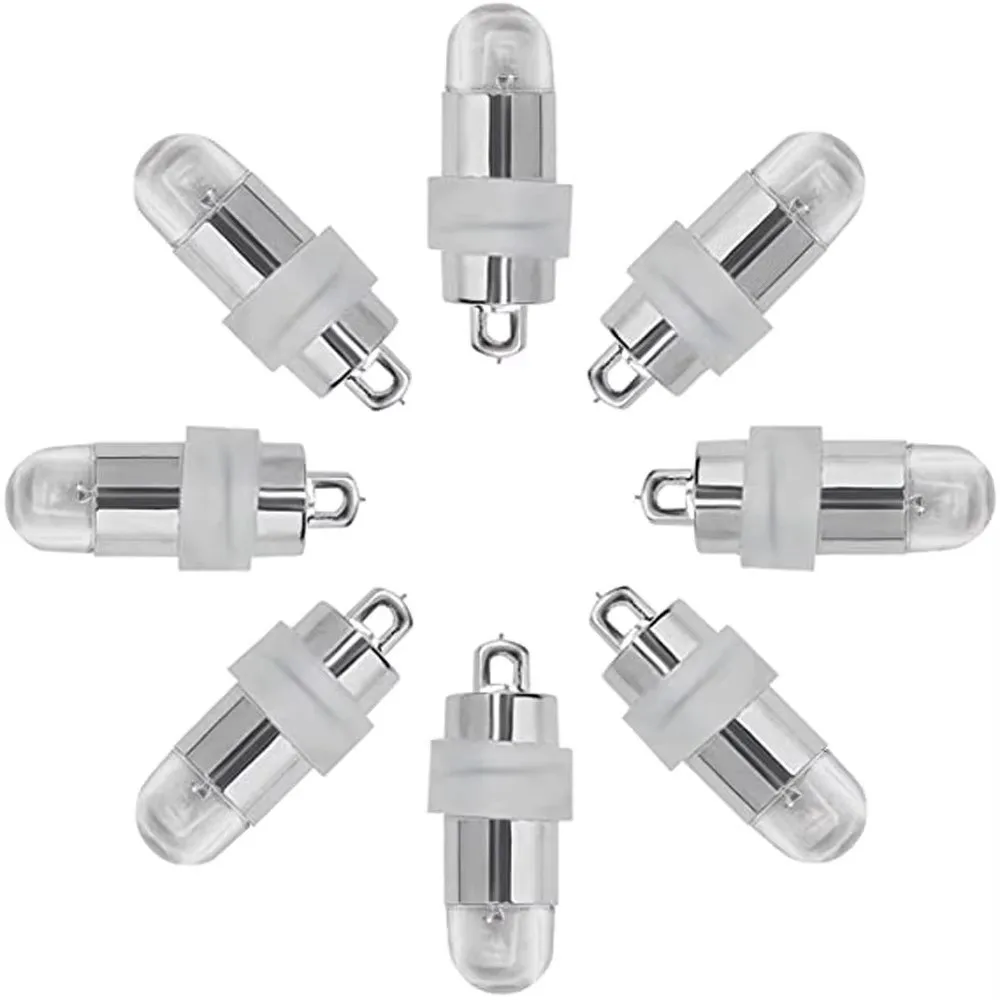 10Pcs Warm White Mini LED Bulb Battery Operated Wedding Party Christmas Decor Waterproof Balloons Light with Hanging Hooks