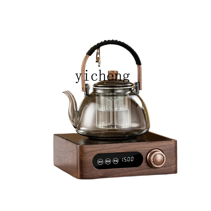 ZF Walnut Electric Ceramic Stove Tea Cooker Glass Stove Tea Cooking Household Health Care Electric Heating Tea Stove