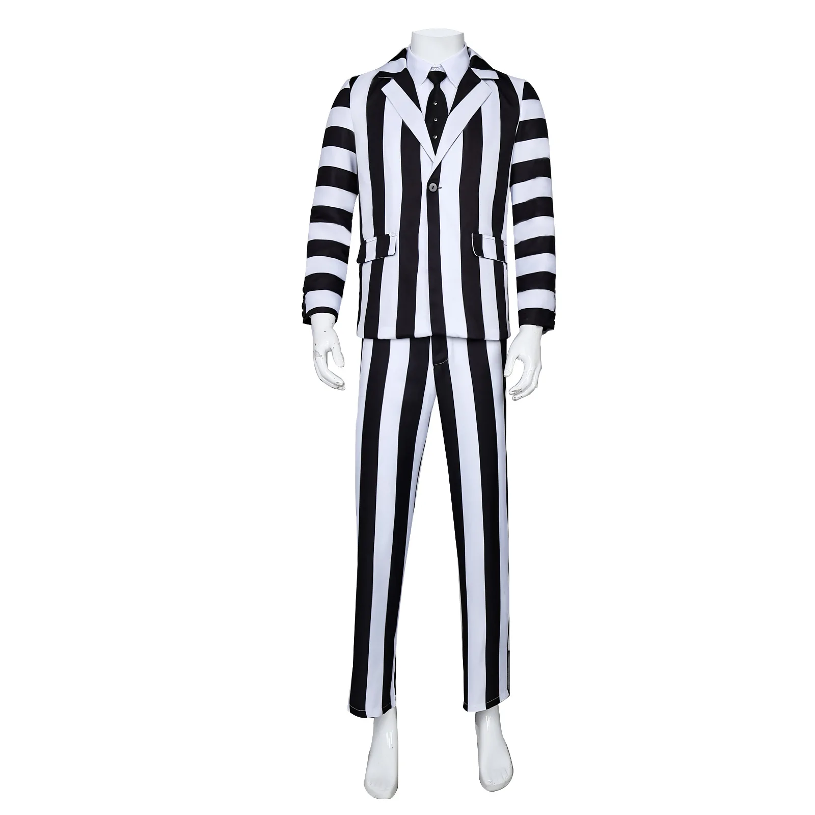 The Great Wizard of the Underworld 2 coswear Beetle Juice 2 Michael Keaton black and white striped suit Halloween cosplay