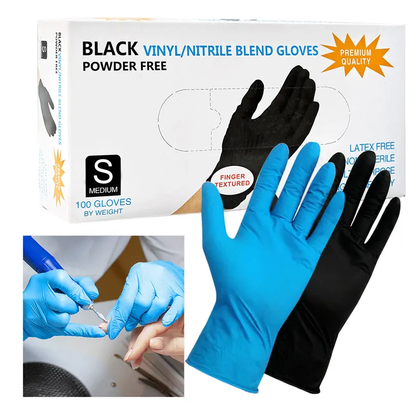 

100Pcs Disposable Nitrile Gloves for Nail Manicure Hairdressing Tattoo Preparation and Salon Cleaning Tools Manicure Supplies