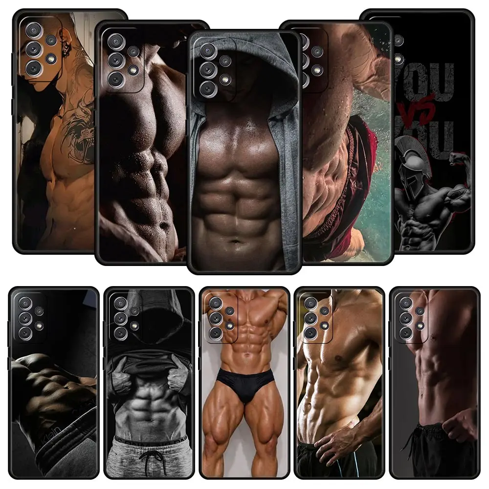 

Phone Case for Samsung Galaxy A13 A15 A17 A07 A21S A22 A23 A25 A31 A73 A32 A52 A52S A41 5G Soft TPU Shell Sexy Muscle Man Fundas