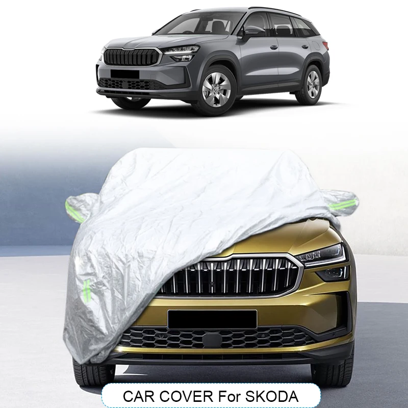 Thicken Car Cover For For Skoda Elroq Enyaq Fabia Kamiq Karoq Kadiaq Octavia Rapid Scala Superb Combi Sedan Snow Waterproof