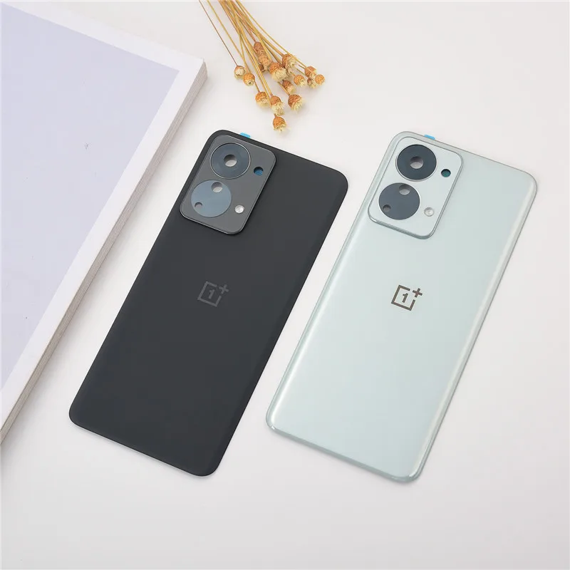 Oneplus Nord 2T 5G cubierta trasera de cristal 1 + Nord2T CPH2399 5G puerta trasera caja de batería de repuesto cubierta de carcasa trasera con lente de cámara