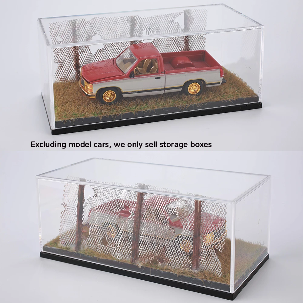 GachaBox الخريف القفار 1/64 الاكريليك نموذج سيارة عرض صندوق تخزين غطاء غبار صندوق مسبق الصنع المهنية للعجلات الساخنة AW #4