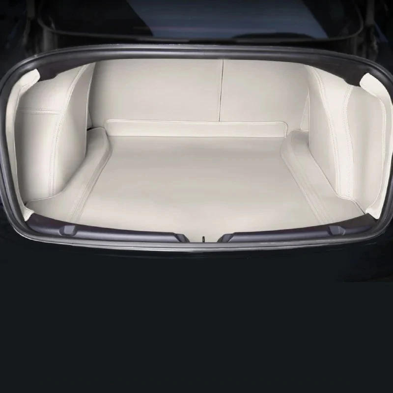 Custom Fit Trunk Mat Car Interior Accessories Durable Leather Carpet For Tesla Model 3 Model Y Four Colors Optional