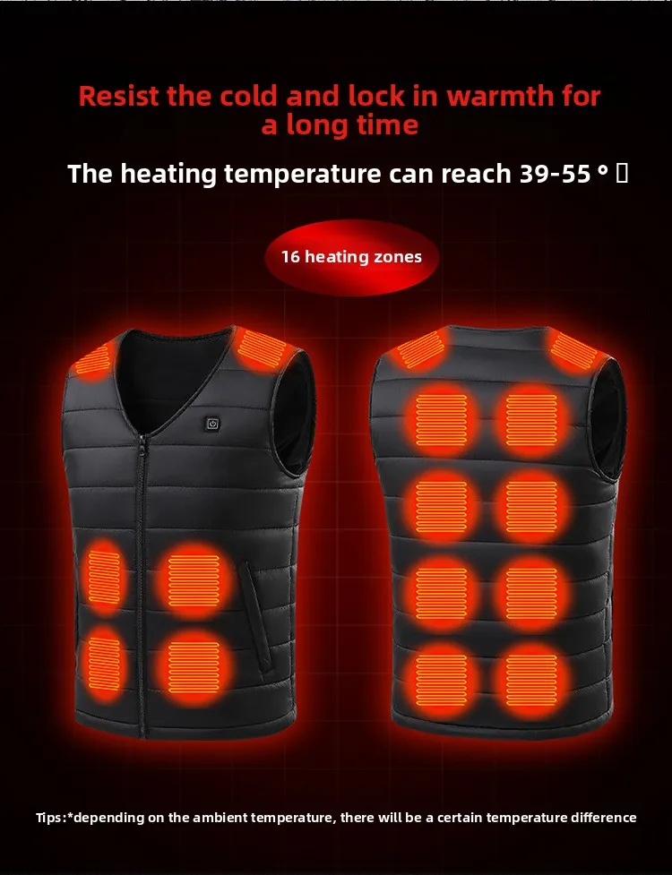 2025 NEW Winter V-Neck Smart Heated Vest - USB-Powered Thermostatic Long-Lasting Warmth Cold Protection
