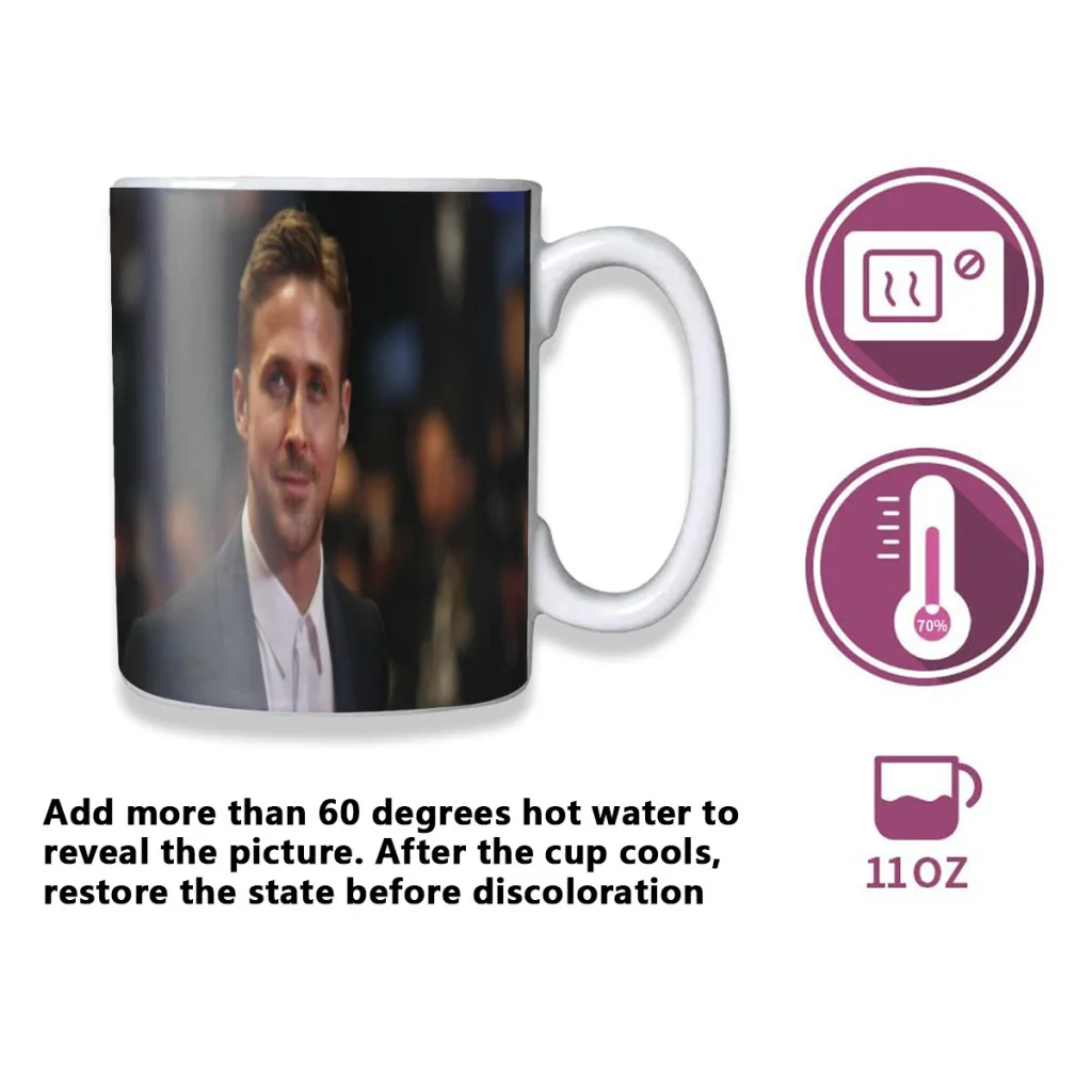 Custom Ryan Gosling One Piece Coffee Mugs And Mug Creative Color Change Tea Cup Ceramic Milk Cups Novelty Gifts