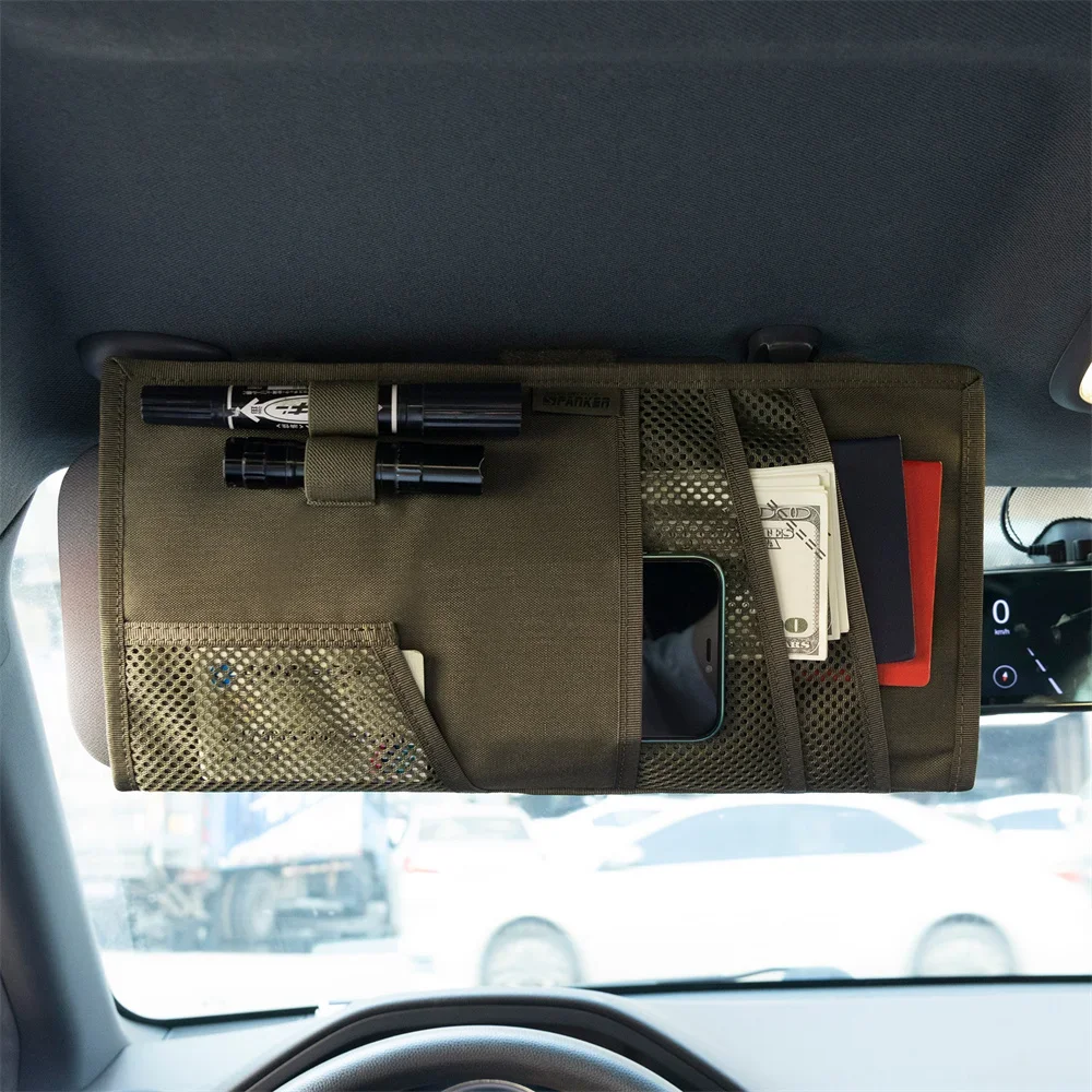 Imagem -04 - Tactical Molle Veículo Sun Visor Painel Organizador Multi-bolso Bolsa de Armazenamento Caminhão Carro Auto Acessórios Edc Ferramenta Pouch Holder