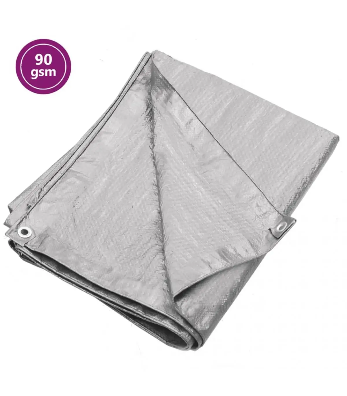 Waterproof tarpaulin HDPE gray 90g/m² 8x10 m