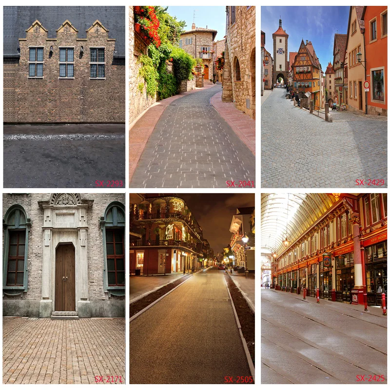 

Retro European Street View Scenery Photography Backdrops Props Wedding Child Portrait Photo Backgrounds Studio 2157 YXFL-77