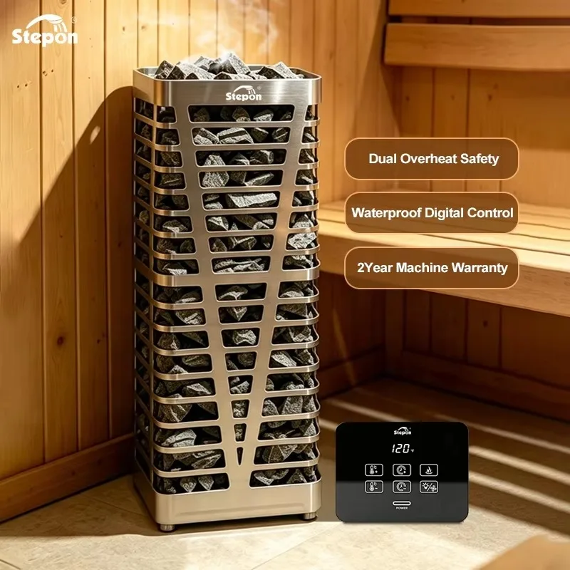 Stepon New Design 5KW-9KW Dry Steam Sauna Stove With External Smart Control Panel,Sauna Room Equipment High Quality Sauna Heater