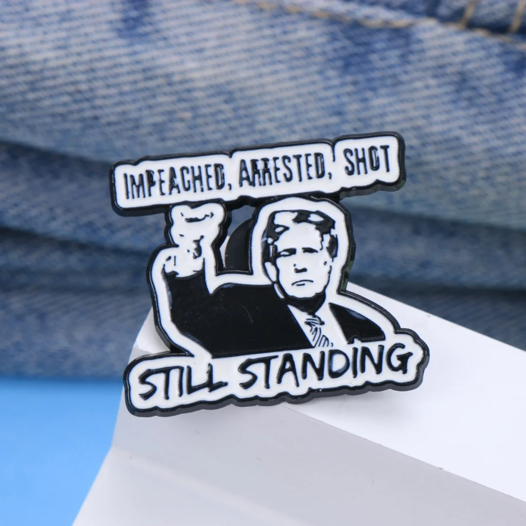 Inspirational Words Enamel Brooch Raised Fist Metal Lapel Pin Patriotic Phrase Badge For Clothing Bags Decor Men Women Gift