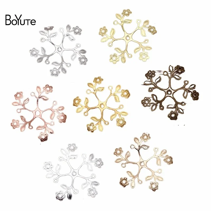 

BoYuTe (20 Pieces/Lot) 39MM Flower Plate Materials Metal Brass DIY Jewelry Accessories