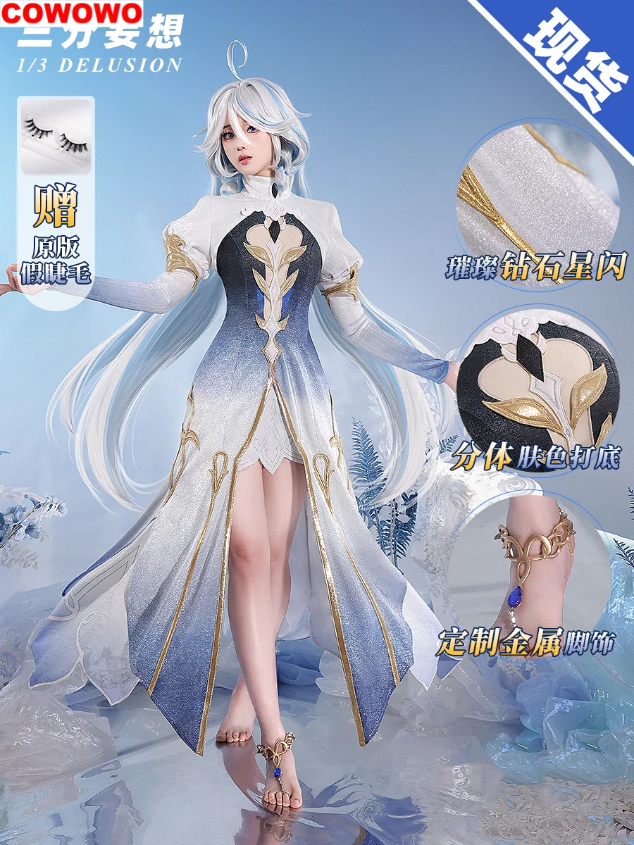 

Three Point Delusion Genshin Impact Furina The God Of Water Cosplay Costume Cos Game Anime Party Uniform Hallowen Play Role