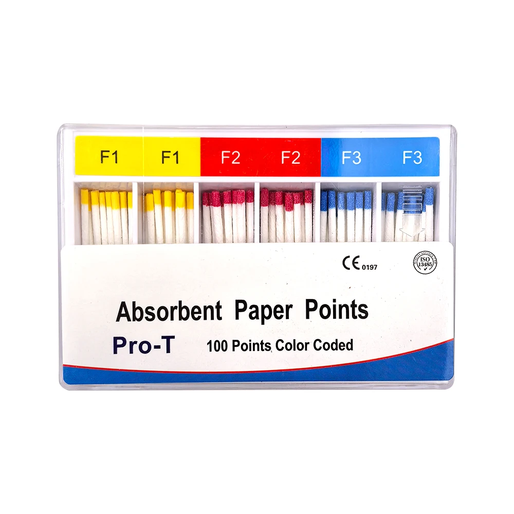 5box Pro F1 F2 F3 F1-F3 Taper Dental Absorbent Paper Point Gutta Percha Point Cone  CE Approval Dental Root Canal Obrutation