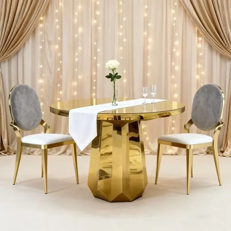 Diamond Shape Stainless Steel Electroplate Wedding Cake Tables for Hotel Dining Outdoor Events-Contemporary Design Furniture
