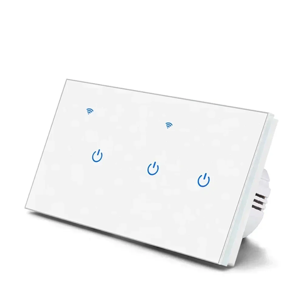 Touch Switch Home Voice Commands White 146*86*35mm App Remote Control EU Lights Or Appliances Energy-saving Lamps