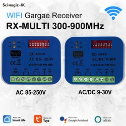 2PCS RX Multi Frequency 300-900MHz Tuya AC DC 9-30V 85-250V 2CH WiFi Universal Smart Life Switch Receiver 433/868MHz For Alexa