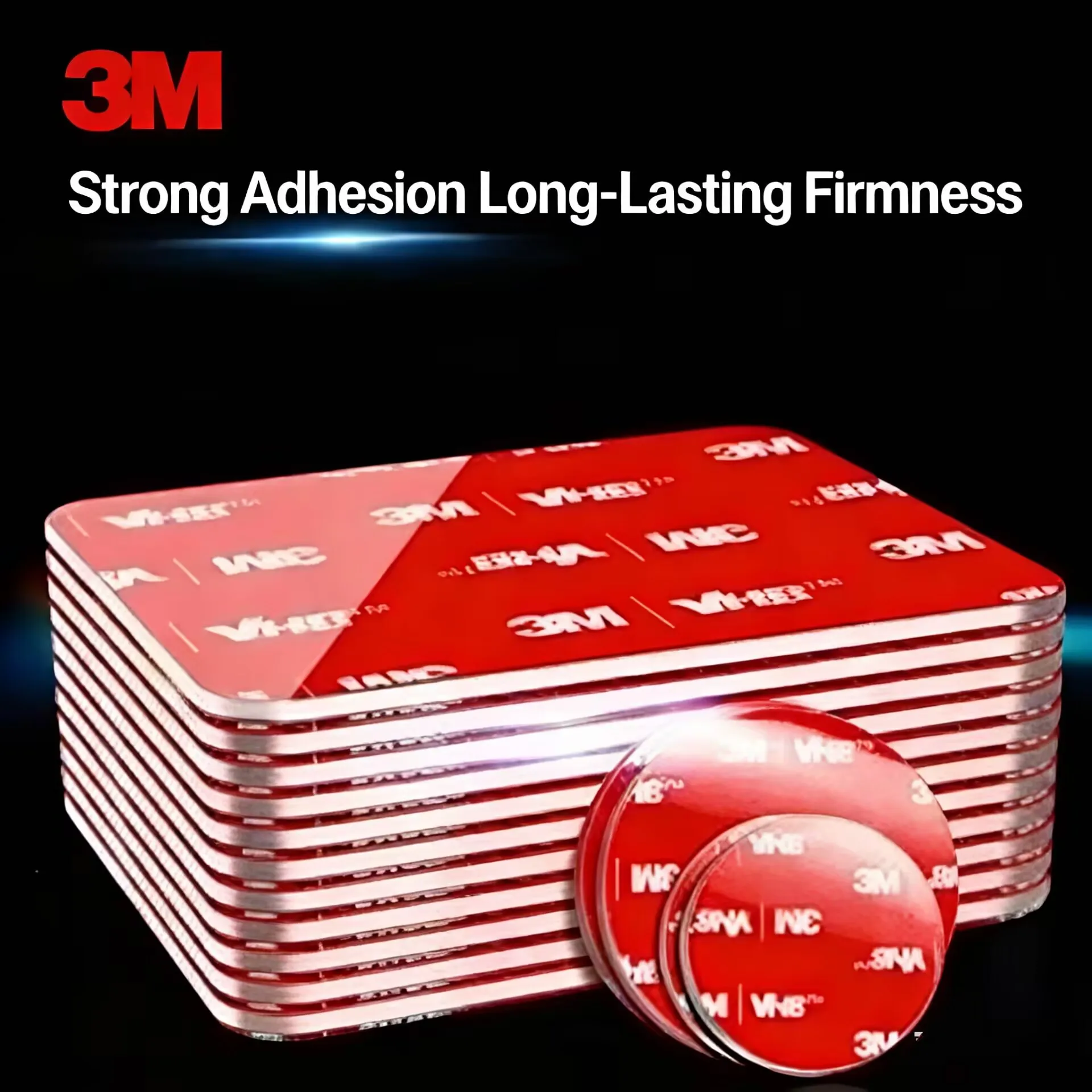10pcs 3M Strong Double-Sided Tape High Adhesion Square Round Seamless Foam Sponge Adhesive Residue-Free Thickened Foam Tape