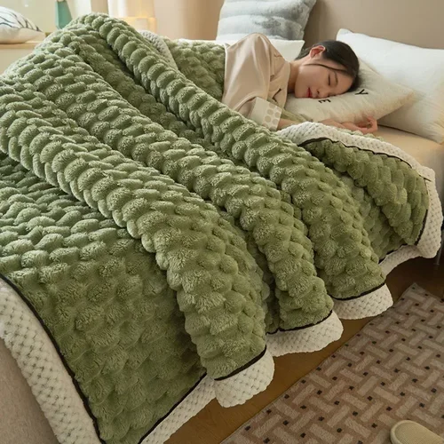 단색 푹신한 플러시 담요, 편안하고 부드러운 성인 침대 이불, 푹신한 침대 린넨 침대보, 소파 침실용, 겨울용