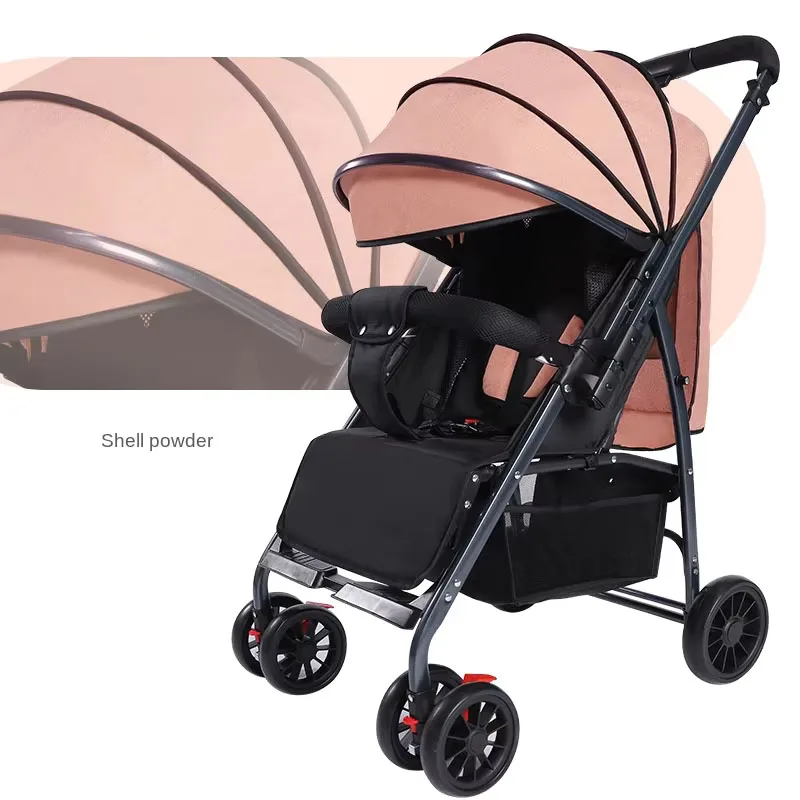 Sitting and Reclining Stroller Lightweight Newborn Baby Two-way Swivel Seat High Landscape Foldable Four-wheeled Baby Stroller