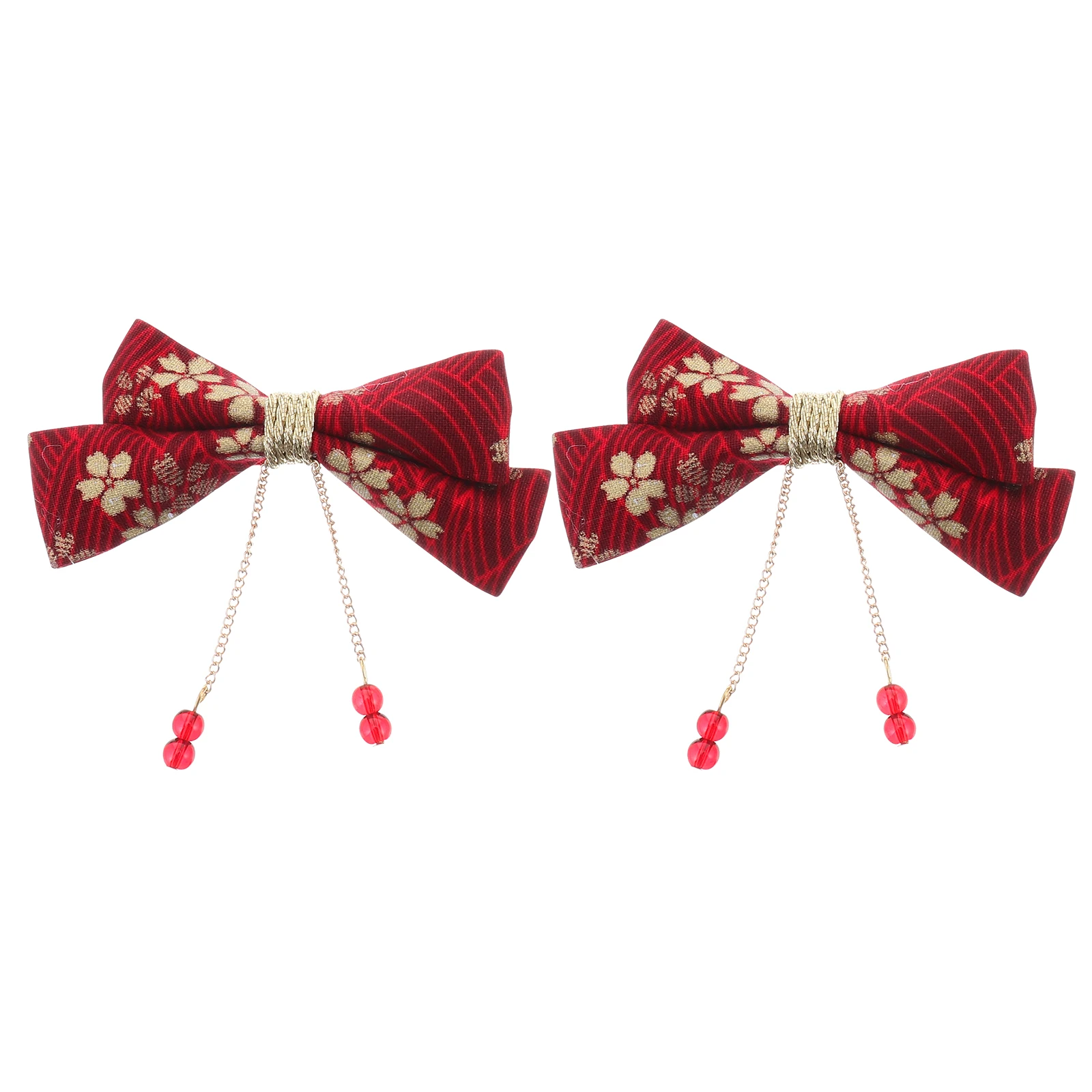 

2Pcs Kids Clip Bowknot Barrettes Delicate Hair Pin Girl Clips Red Bow Hairpin Daily Activities Women Accessories