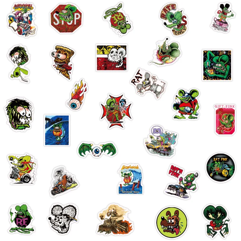 10/30/50pcs Cool Horror Monster Graffiti Stickers PVC Waterproof DIY Motorcycle Phone Laptop Skateboard Bike Cartoon Decal Toys