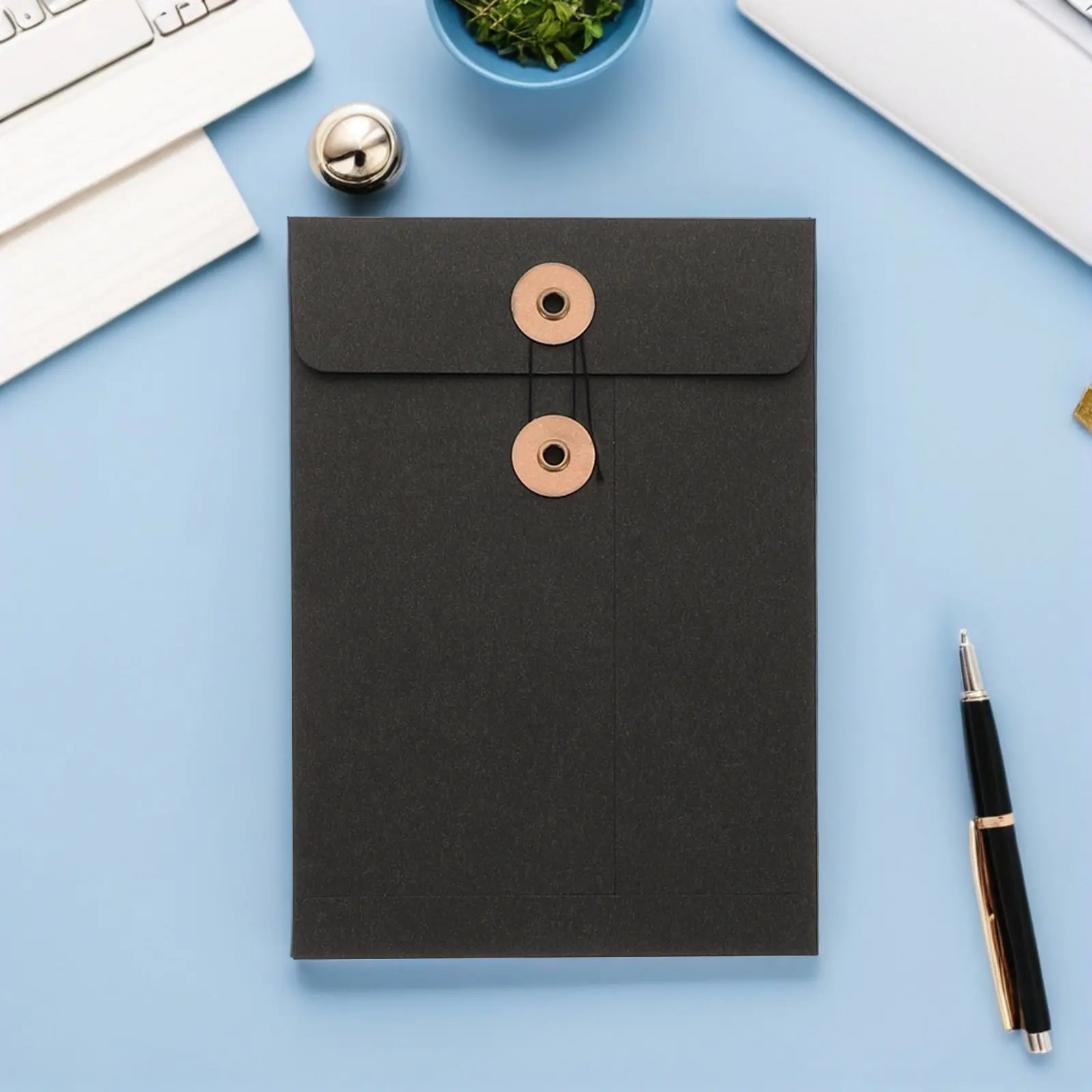 

10Pcs Kraft String Envelope File Folders Vintage Document Organizer for Office School Reusable Filing Jacket Paper Storage Pouch