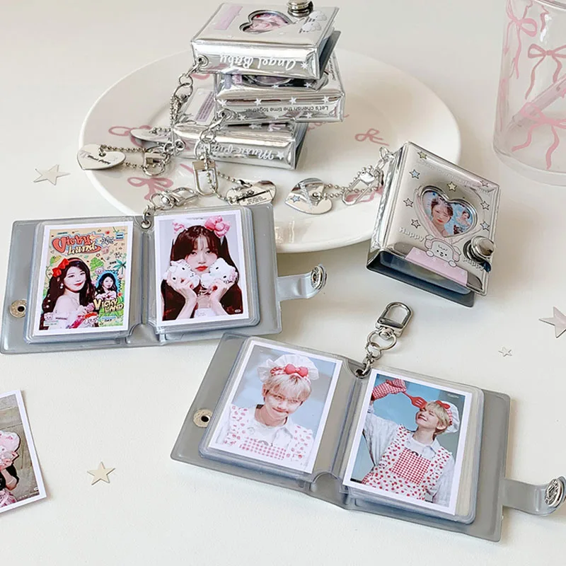 INS Fashion Sparkling 2-inch Photo Album Mini Cute Girl Idol Photo Storage Pendant Stars Card Book Keychain Photo Frame Student image 5