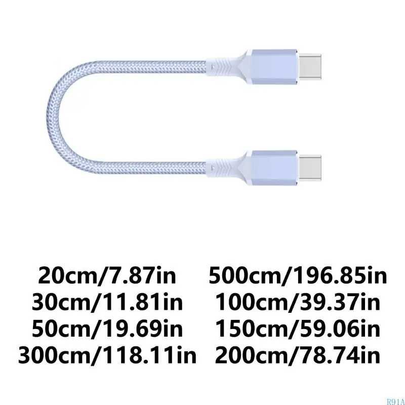 R91A موثوق USB C إلى USB C Cable Quick للهواتف الذكية والأجهزة اللوحية