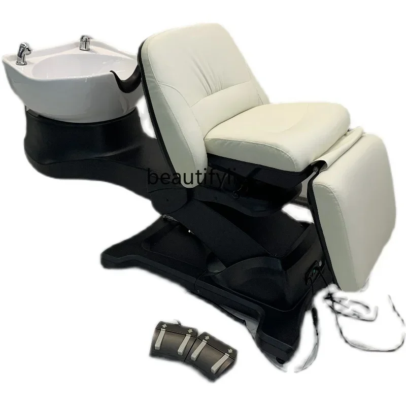 LJYComfortable Electric Lifting Shampoo Chair Rotating Bed Health Therapy Half Lying Japanese Style Flushing Bed