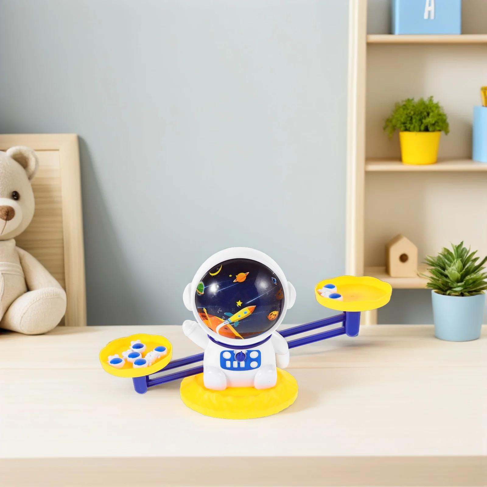 

1Set Astronaut Balance Scale Kids Math Learning Game Bright Color Stem Counting Activity Educational Tool for Preschool