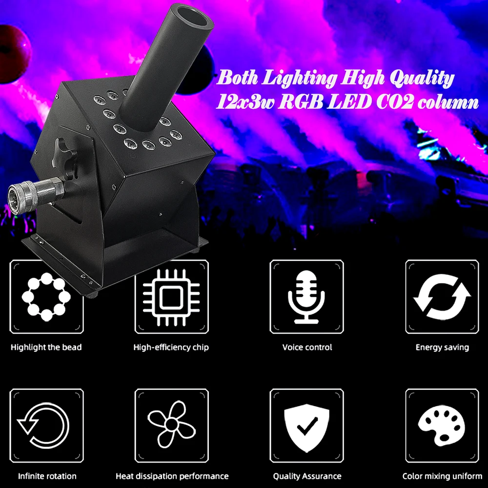 Both Lighting CO2 JET Cannon Stage Effect Machines Smoke Wedding DJ PARTY EVENT LED CO2 MACHINE For PERFORMANCE