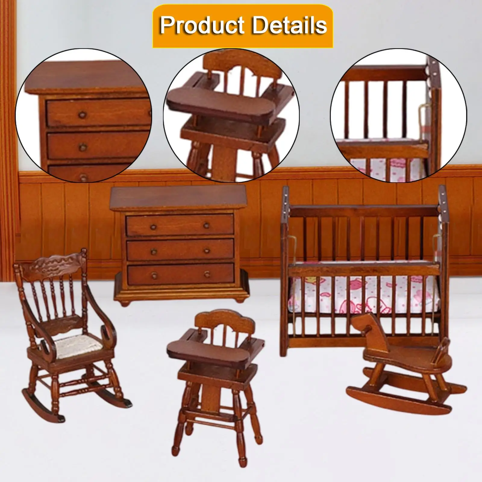 5 unidades 1/12 conjunto de móveis em miniatura para casa de bonecas brinquedos infantis para meninos meninas 3 + crianças