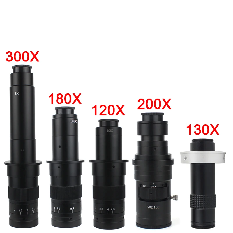 Câmera de Vídeo Microscópio Zoom c Mount Lens Hdmi Usb Ampliação Ajustável 180x 120x 300x 200x 130x 0.7×4.5x 25 mm