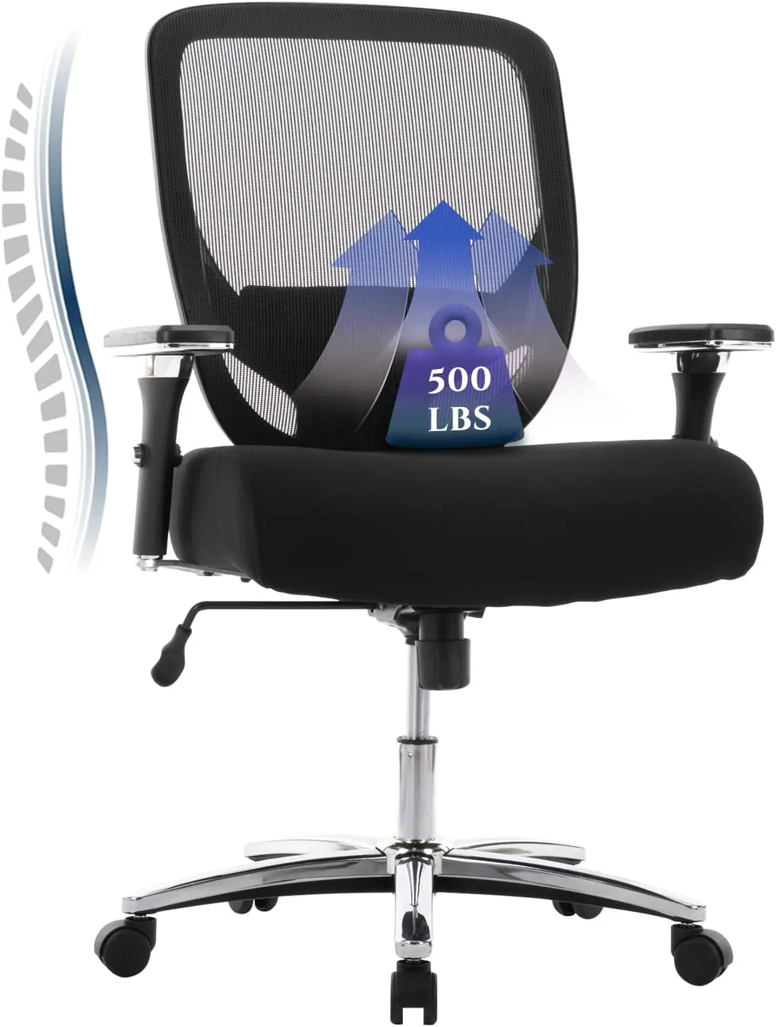 Colamy ağır ofis koltuğu 500Lbs, büyük ve uzun boylu ofis koltuğu, ağır geniş kalın koltuk ile bilgisayar yönetici masası sandalye