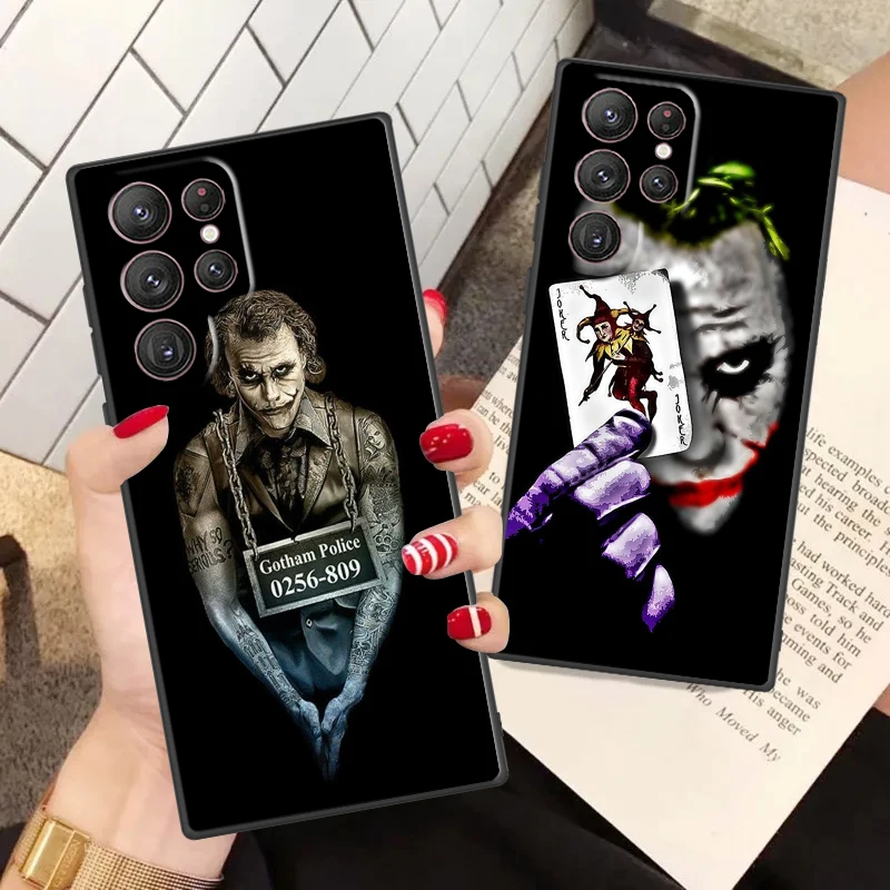 Fashion Handsome Joker Phone Case For Samsung S24 S23 S22 S21 S20 FE S10 S10e Ultra Plus Lite Black Soft Cover