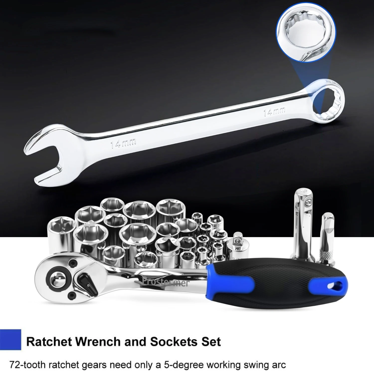 200 PCS Ratchet Wrench Hand Tools Set Combination Socket Adapter Kit Spanner Set General Household Wrench Set Tool