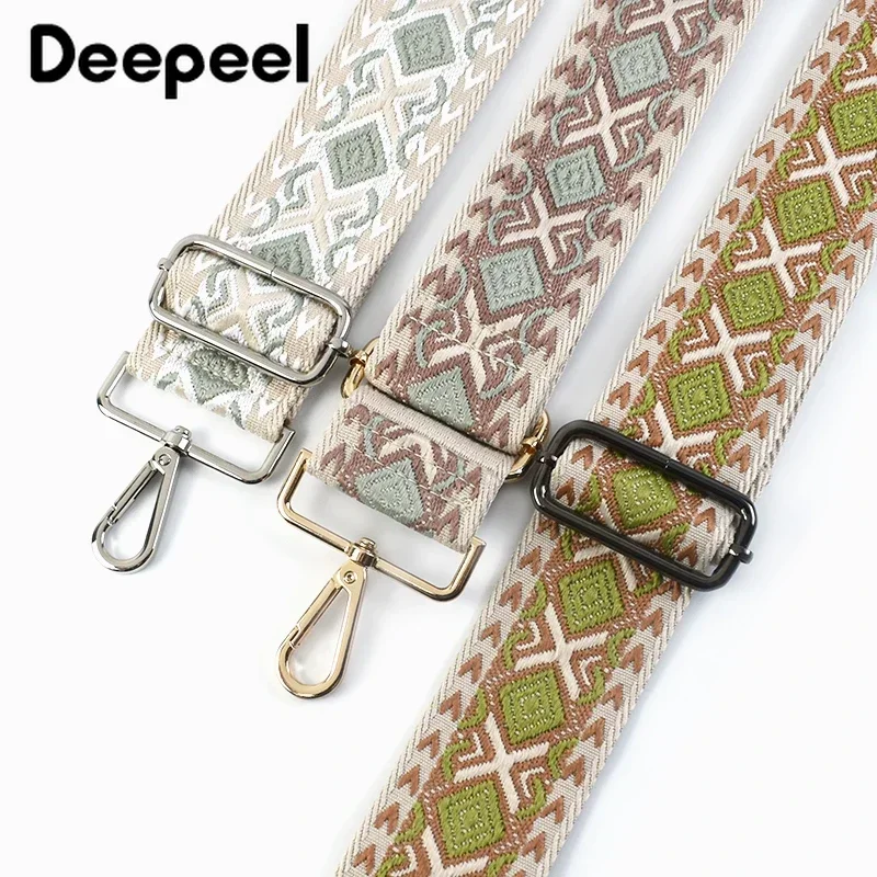 Deepeel 5cm Wide Women\'s Embroidered Bag Strap for Crossbody One-shoulder Adjustable All-match Replacement  Straps Accessory