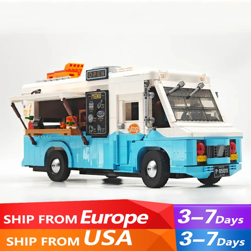 

Creative Expert MOC Pantasy 85011 Retro Food Truck Motorhome RV Car Model 2300PCS Building Blocks Brick Puzzle Toys for Gift