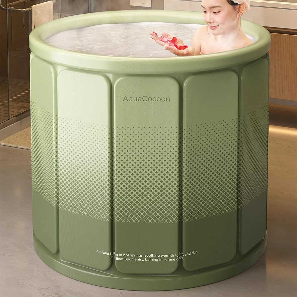 

Ненадувная складная бытовая ванна, экологически чистая, утолщенная из ПВХ, портативное ведро для ванны, длительный срок службы, с блокировкой температуры