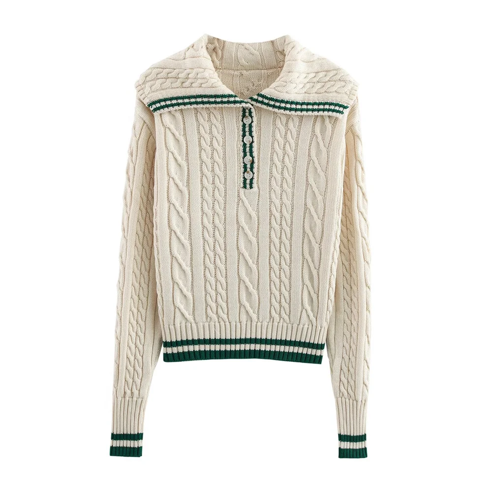 Taop & Za-Camiseta de punto de manga larga con cuello Simple para mujer, minifalda de punto Simple de cintura alta, estilo tejido de ocho piernas, primavera