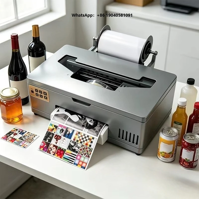 Digital Color Label Printer Roll to Roll Sticker Machine Clear Barcode Inkjet Label Printer