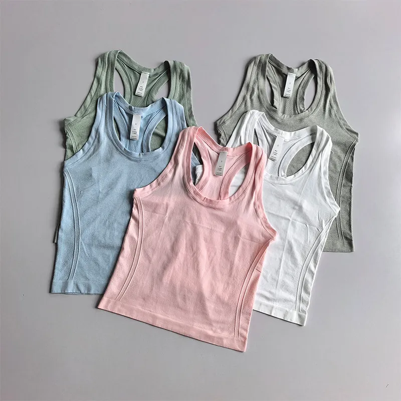 Sports Racer Vest Yoga Clothing Single Layer Without Chest Pad Elastic Slim Fitness Clothing Quick-drying Pilates Outer Wear
