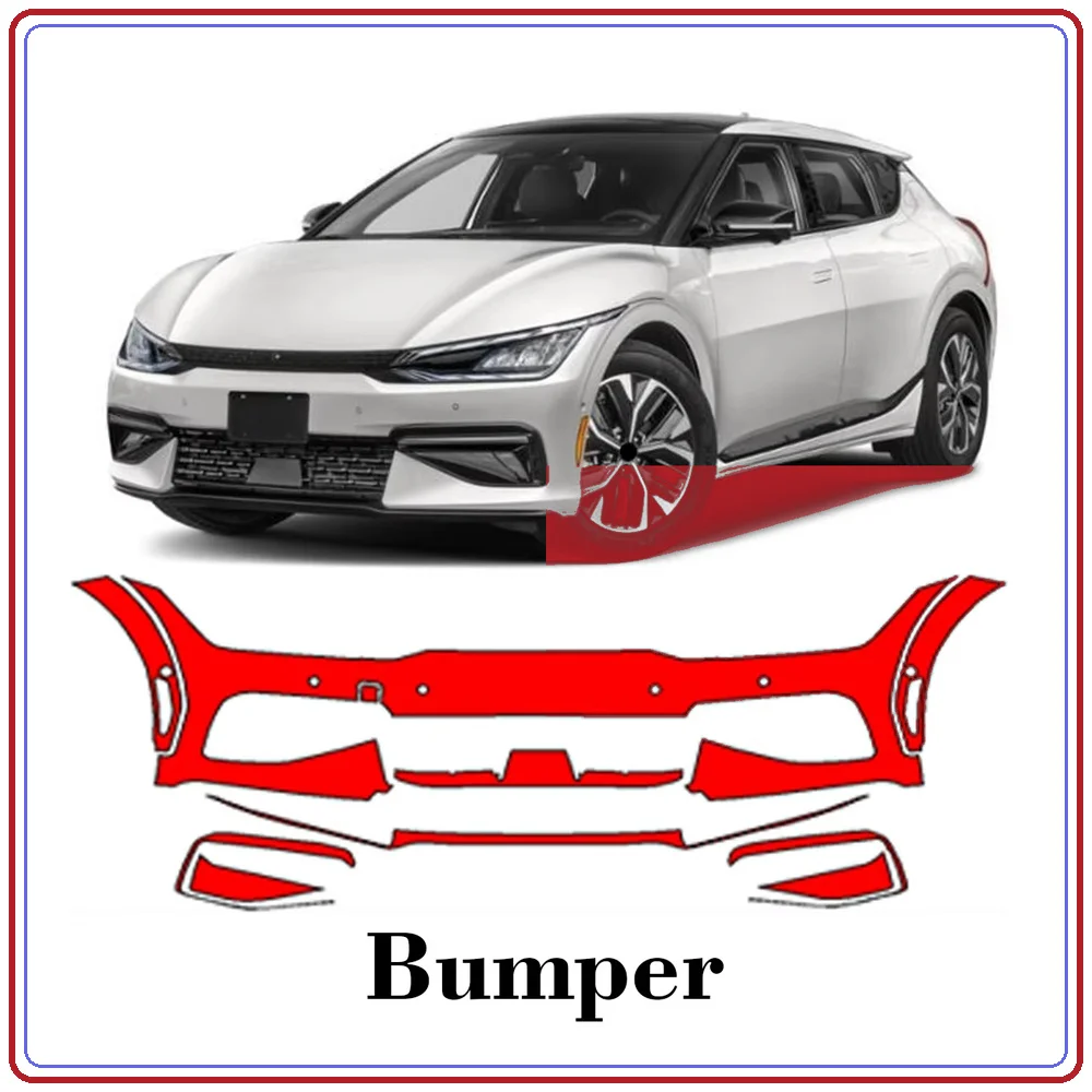For KIA EV6 GT Line 2022-2025 Precut TPU Paint Protection Film PPF Front Bumper Kit Clear Bra Stone Guard EU UK