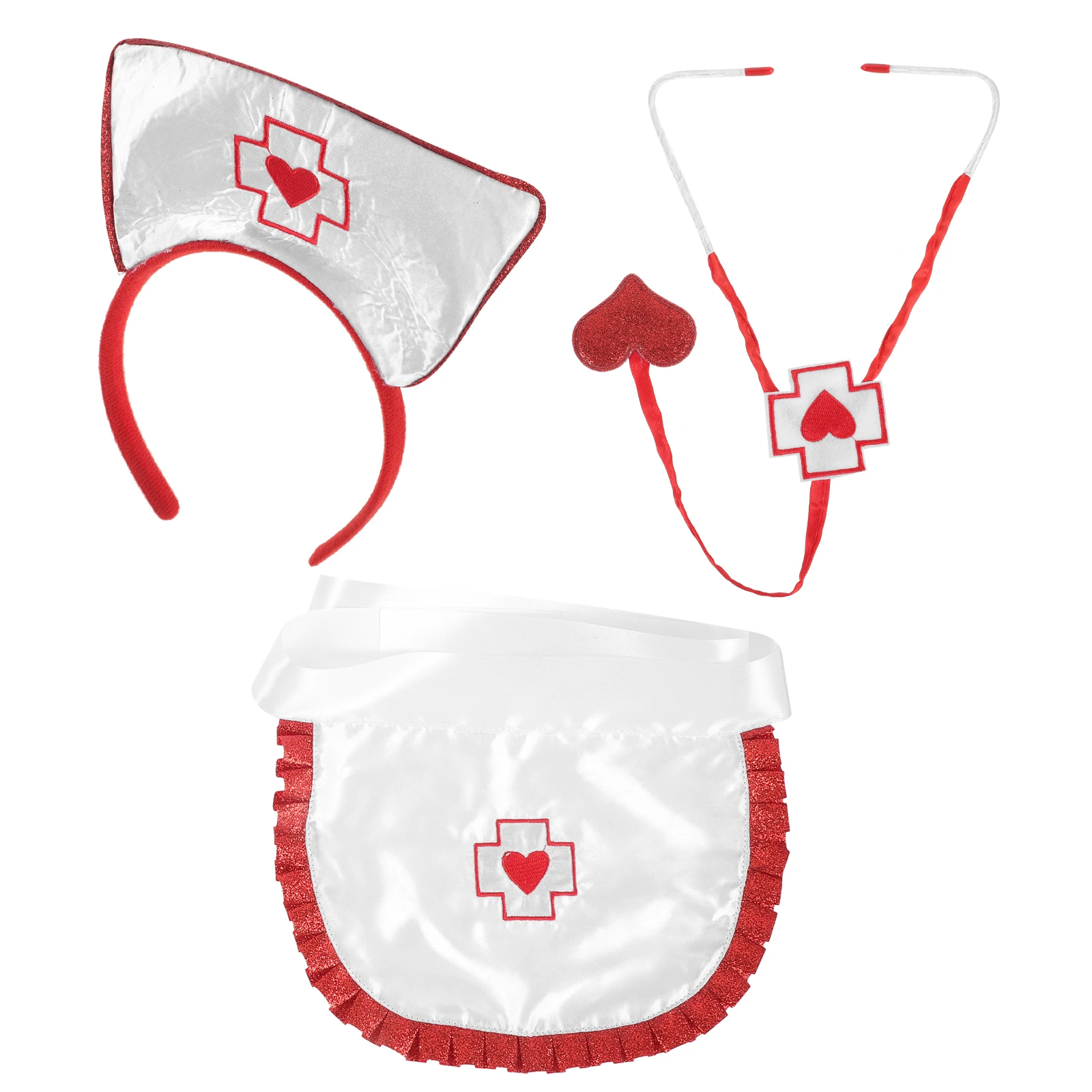 

Nurse Costume Headband Set Decorative Hair Accessories for Halloween Party Women Girl Cosplay Role Play Nurse Outfit Props Safe