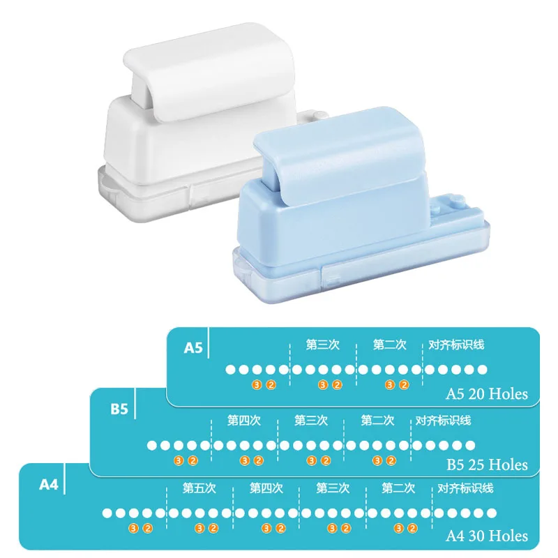 Mini perforador de 5 agujeros A5 B5 A4, herramienta perforadora de papel para cuaderno de hojas sueltas, anillo de encuadernación de hojas sueltas, suministros de papelería de oficina para estudiantes