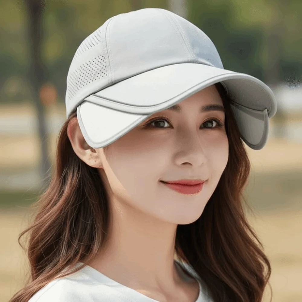 Portable Wide Brim Baseball Hat Quick Dry Retractable Sports Cap Anti-UV Sunscreen Sun Hats Unisex
