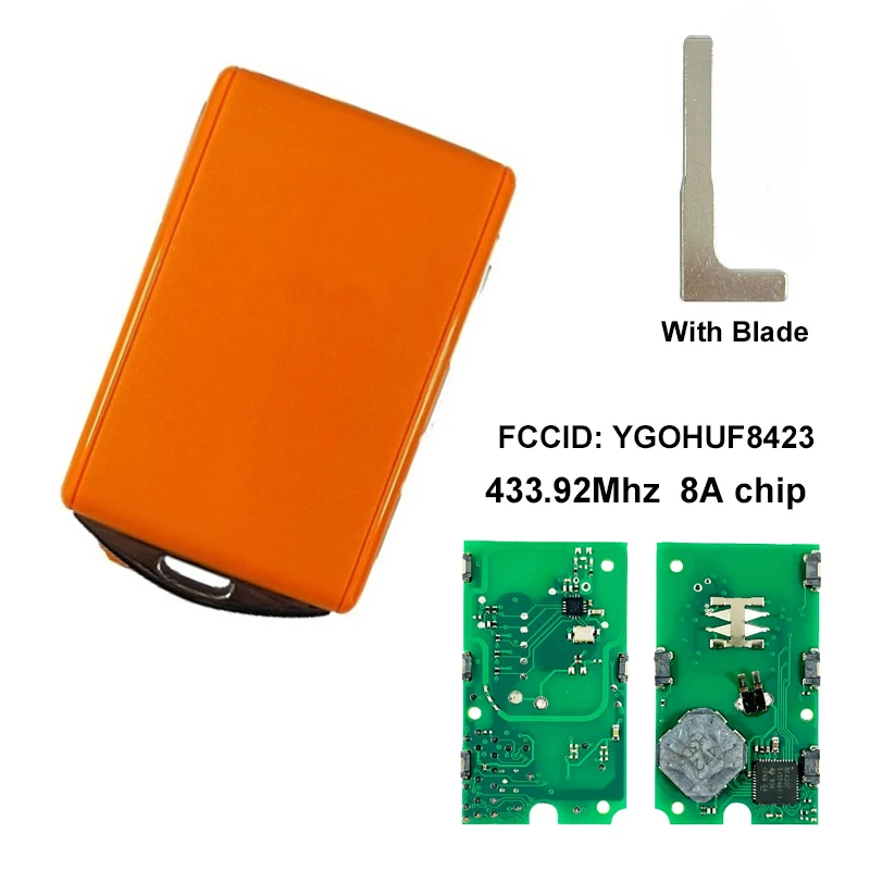 433.92mhz 8A Chip Car Key Fob Remote YGOHUF8423 for Volvo S60 S40 S90 Xc40 Xc60 Xc90 V60 V90 2019 2020 2021 2022 2023 2024